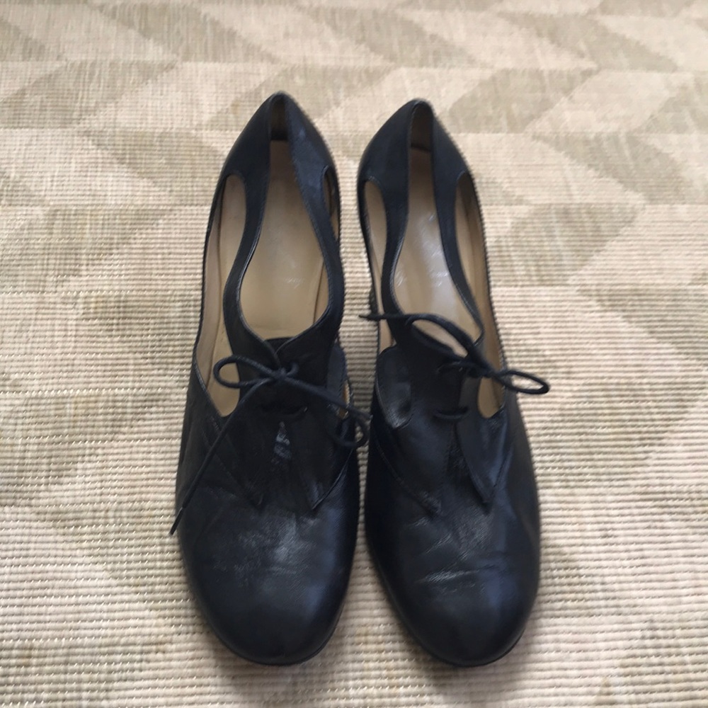 Opening Ceremony Black Wedge Heels Cut Out